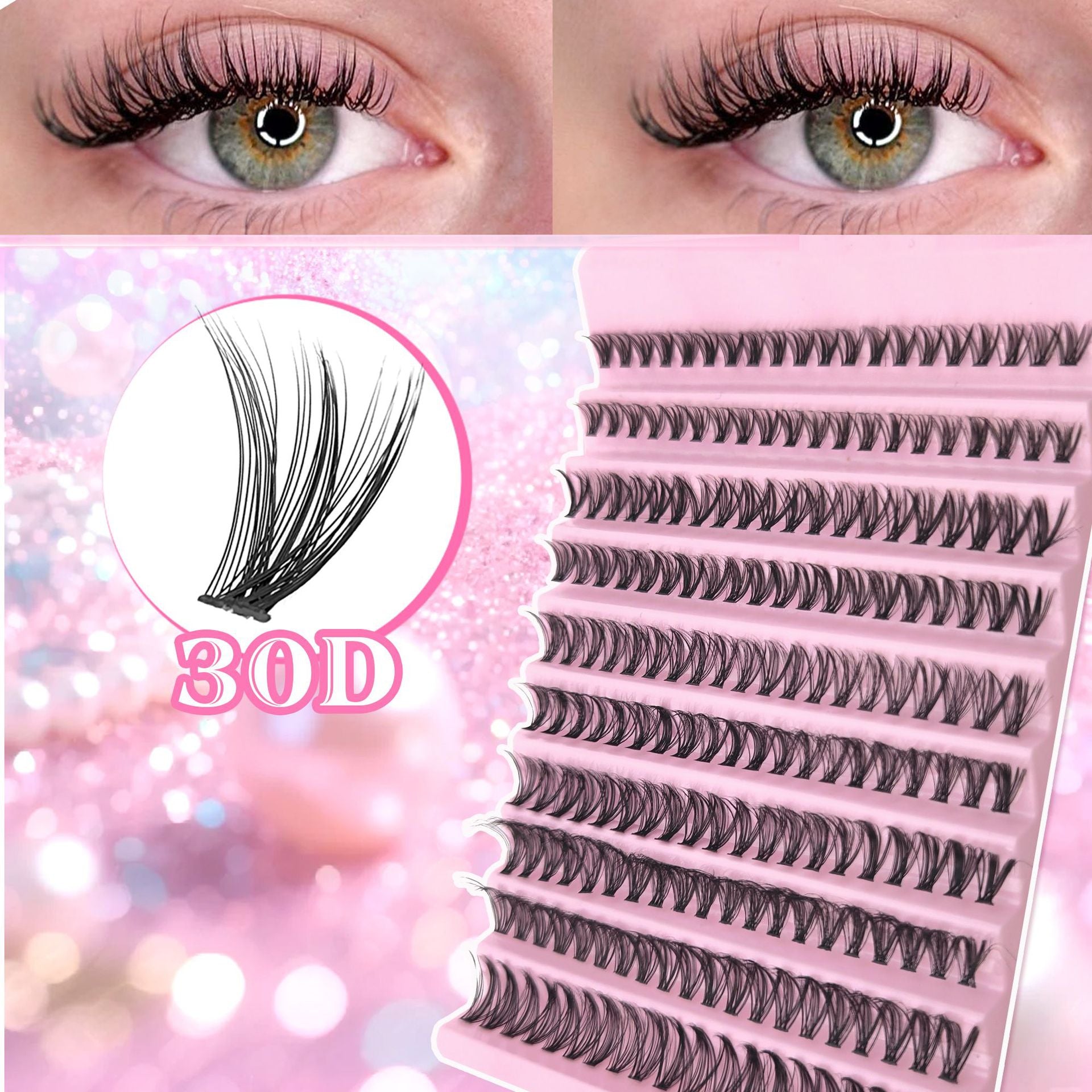 False Eyelashes 10 Rows Mixed Segmented Lashes