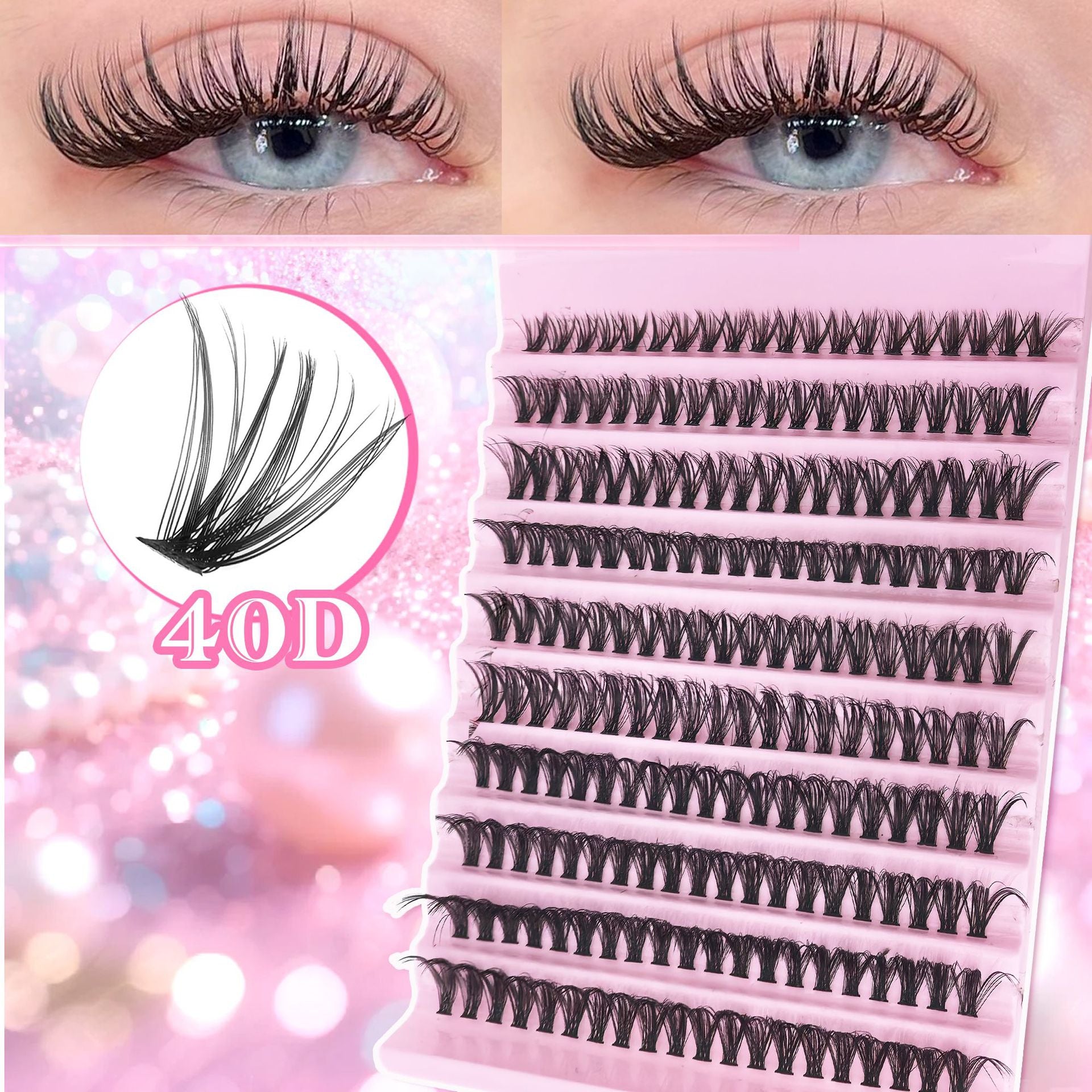 False Eyelashes 10 Rows Mixed Segmented Lashes