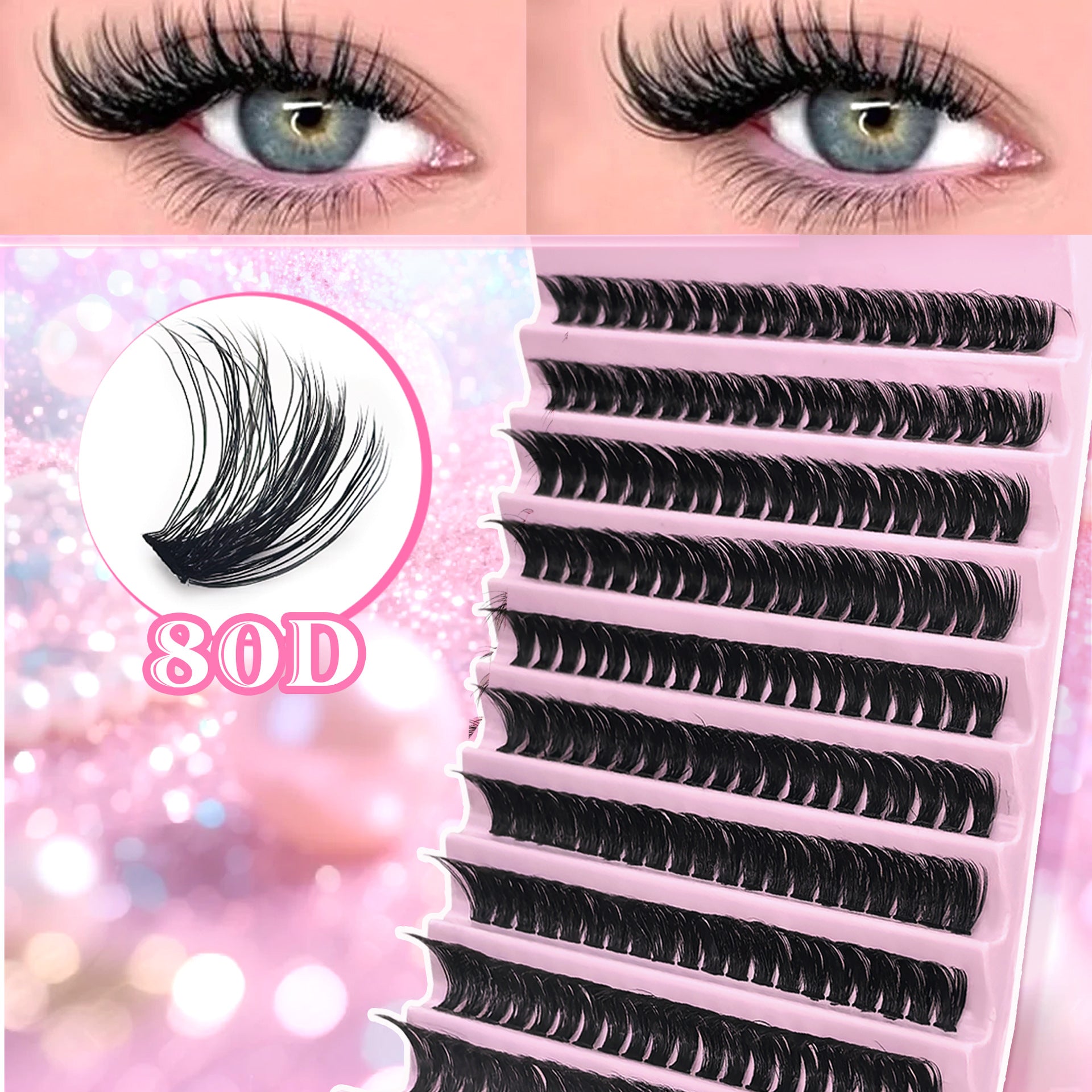 False Eyelashes 10 Rows Mixed Segmented Lashes
