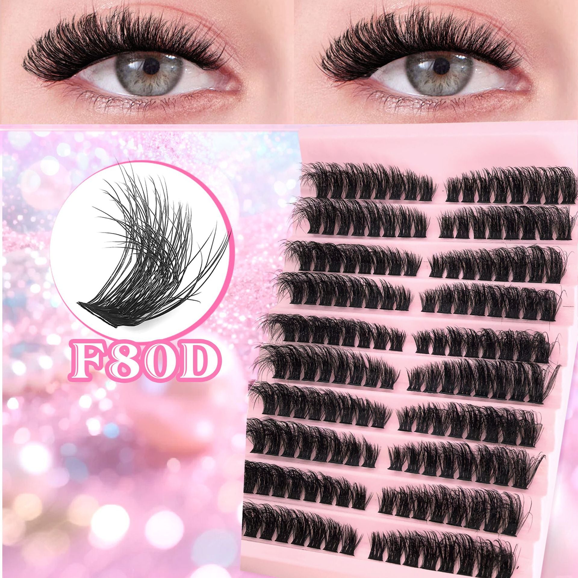 False Eyelashes 10 Rows Mixed Segmented Lashes
