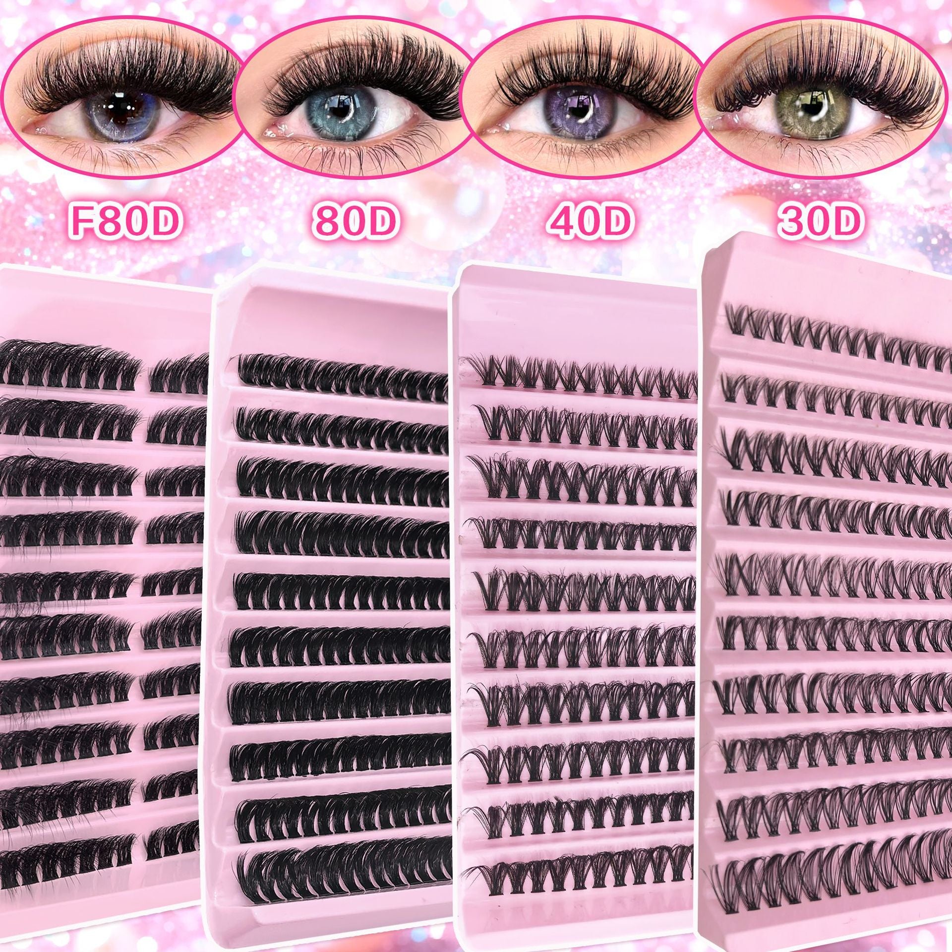 False Eyelashes 10 Rows Mixed Segmented Lashes