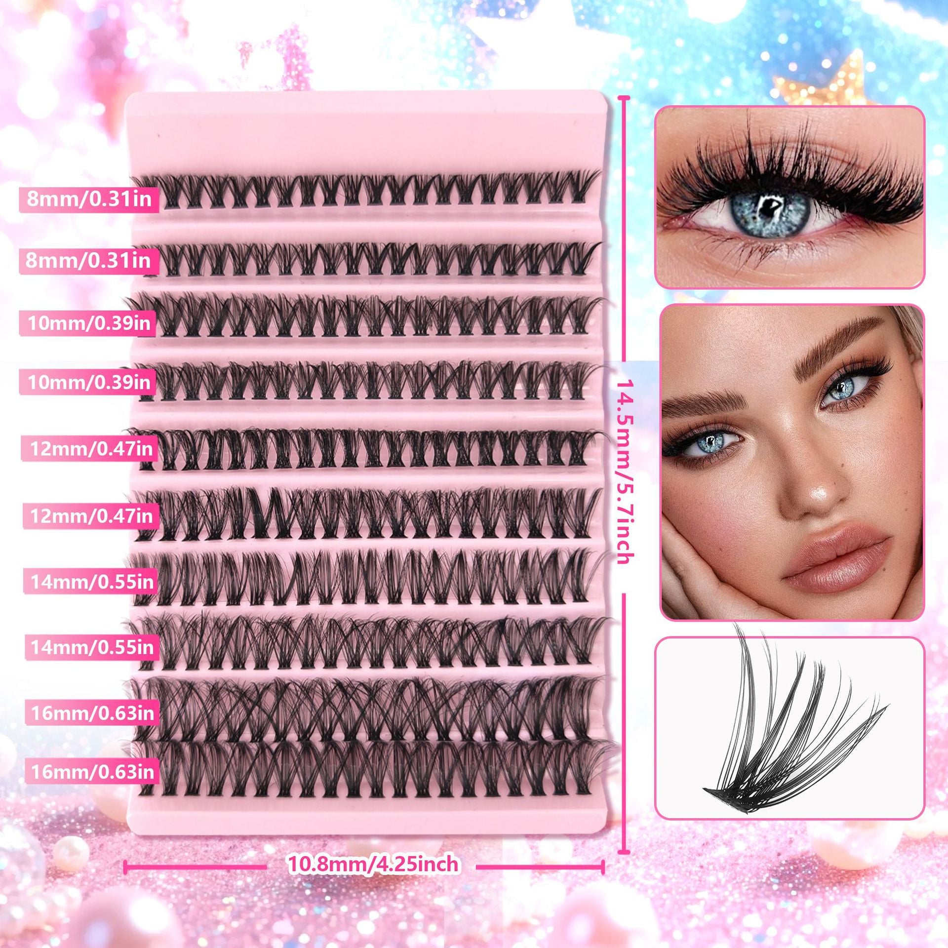 False Eyelashes 10 Rows Mixed Segmented Lashes