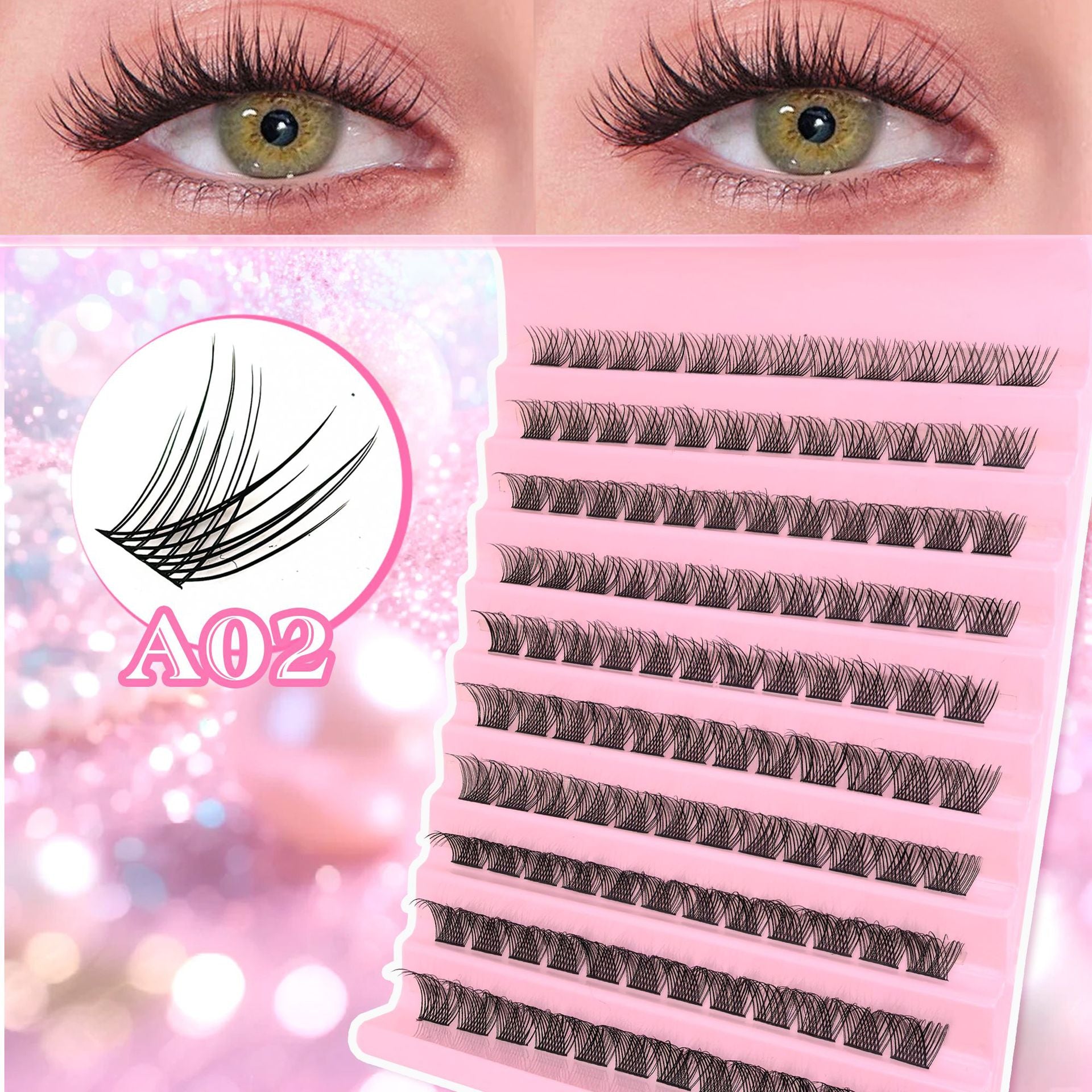 False Eyelashes 10 Rows Mixed Segmented Lashes